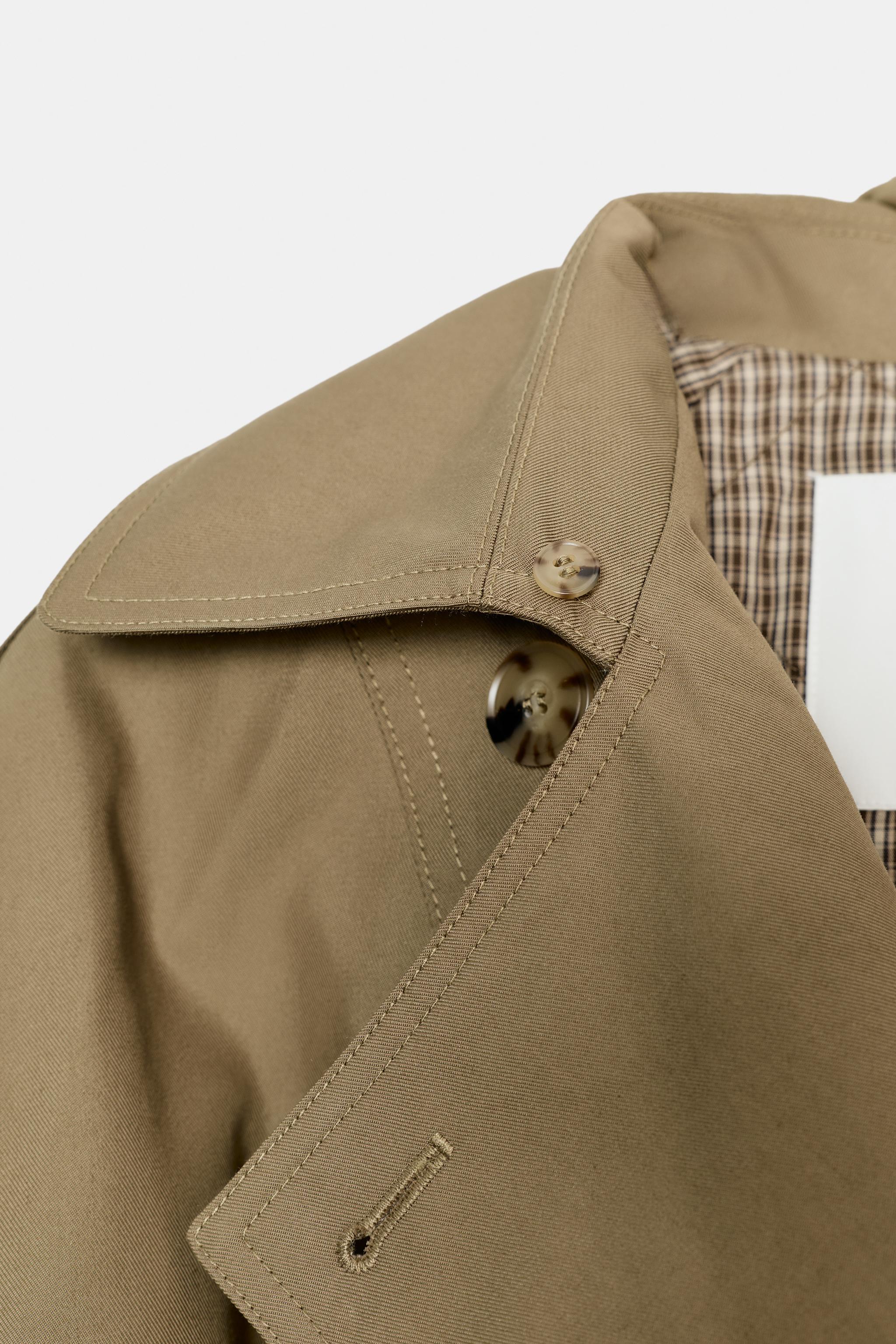 QUILTED FAUX FUR COLLAR TRENCH COAT ZW COLLECTION